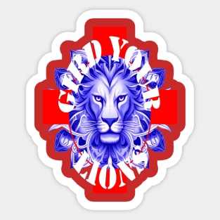 Gird Your Lions England Coach Fun Idiom White Text Blue Lion Sticker